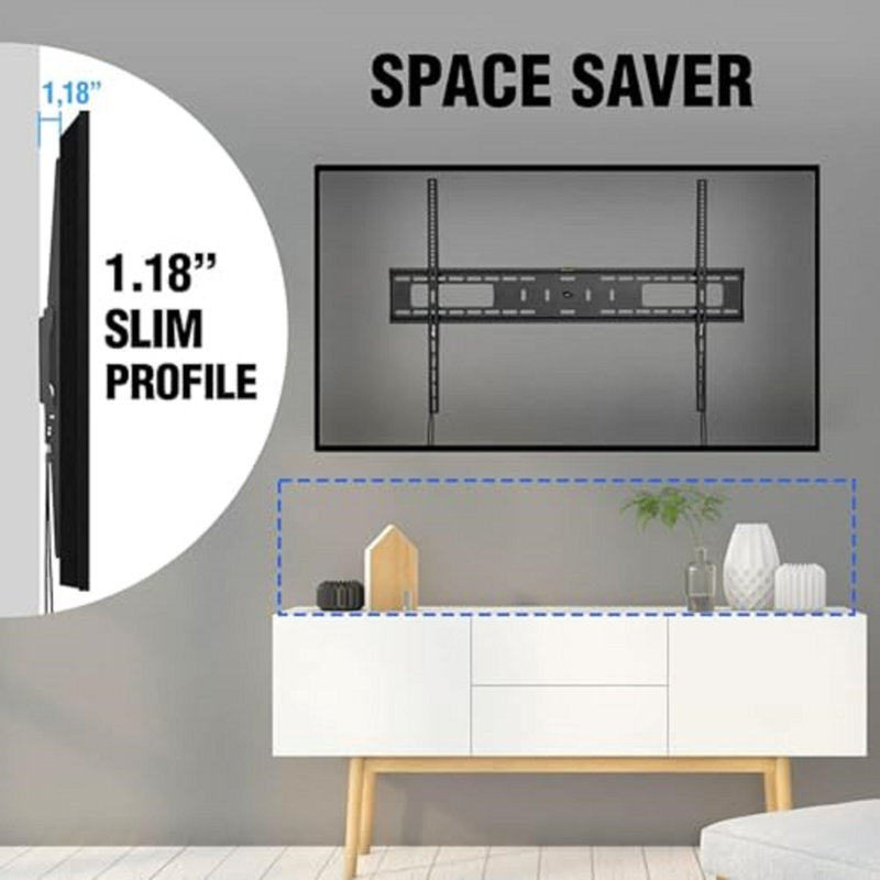 ELG N01V8 Fixed TV Wall Steel Mount with VESA 900X600mm Quick Release System for 55 to 100 inch TVs