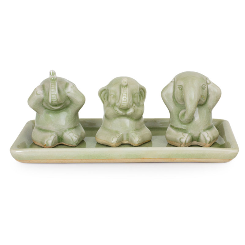Ensemble de 4 figurines en céramique Rami