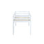 Lit mezzanine simple en bois massif avec structure en bois d'hévéa blanc et robuste, rangement supplémentaire sous le bois blanc, hauteur basse pour une meilleure stabilité, plateforme à lattes renforcées
