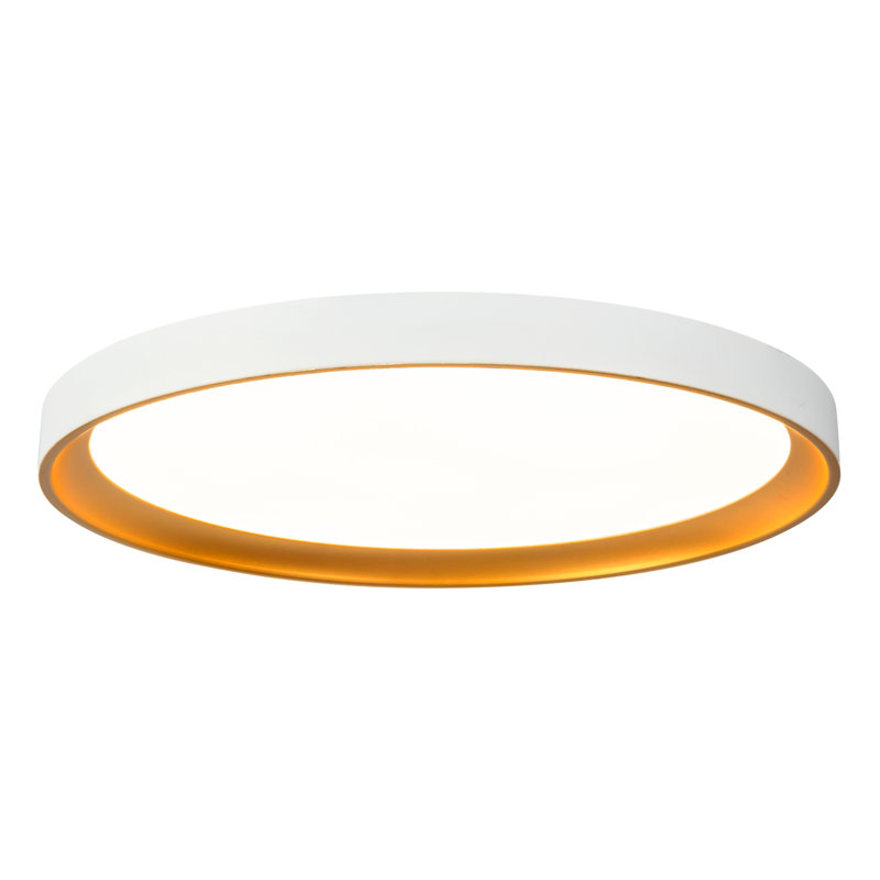 Nix 15-in Black dimmable LED Flush Mount, White/Gold