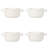 Gibson Elite Oyster Tide Embossed 6 Inch Soup Bowls with Handles. French Onion Soup Crocks, Stackable Soup Bowl, Chili, Beef Stew Reactive Glaze  Stackable Ceramic Bowl, Set of 4, White