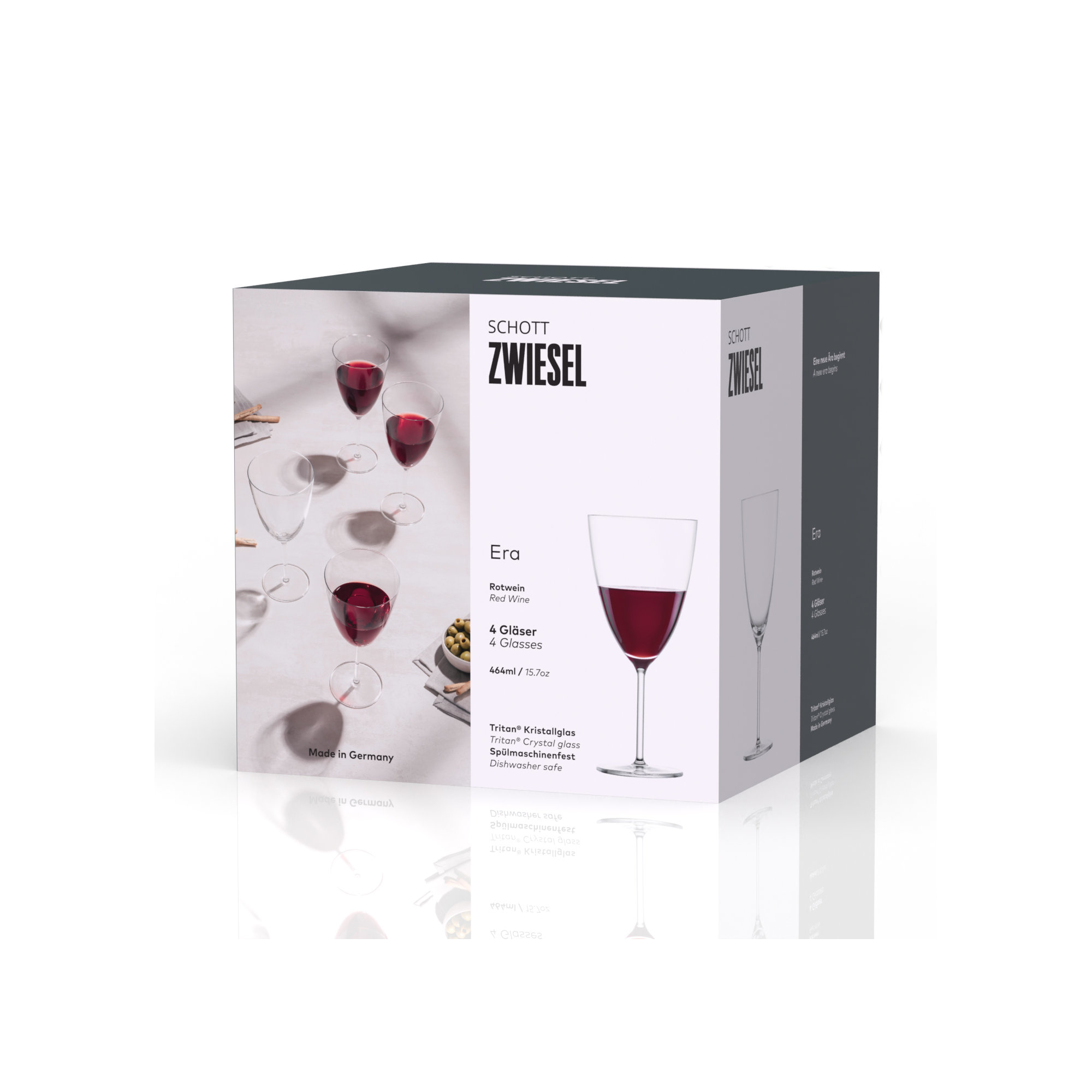 Schott Zwiesel Era Crystal Glass, 16 Oz. Red Wine (Set of 4), Clear