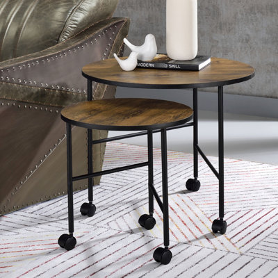 Table gigogne en chêne 2 pièces Vintage