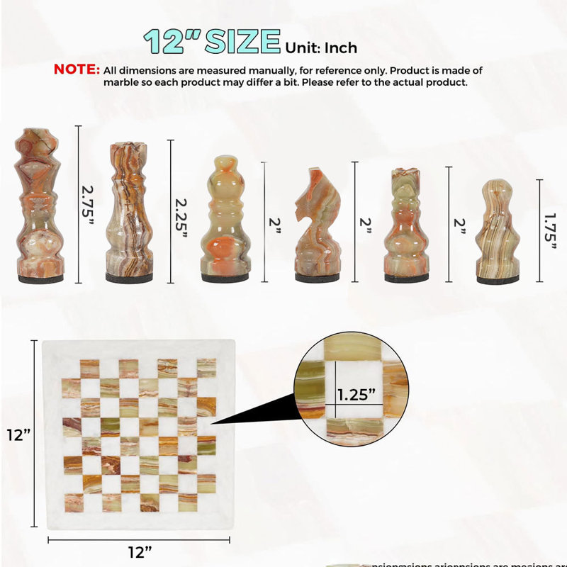 RADICALn Marble Onyx Chess, White/Green Onyx