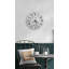 Horloge murale Terrazzo, motif de pierre moderne, montre ronde en verre trempé, décor de béton industriel gris, art mural de cuisine minimaliste-1896281964-1896281952