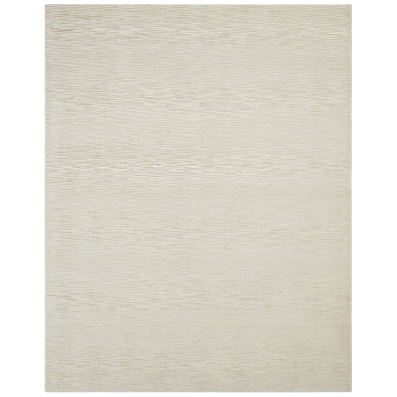 Tapis blanc en laine tissé à la main Serenity Whisper, Ivory, Rectangle 12' x 15