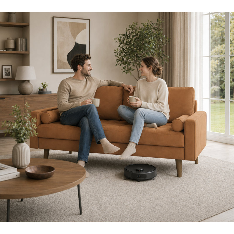 Canapé et causeuse en velours Bridgeview, H 33 po x l 58 po x P 32 po, Velours brun clair