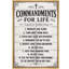 Impression encadrée sur toile « Commandements pour la vie » (typographie religieuse)-133703266-133703267