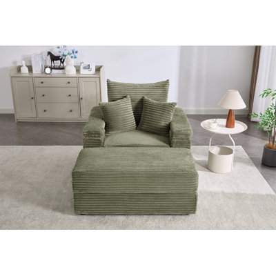Canapé simple avec porte-gobelet et repose-pieds
