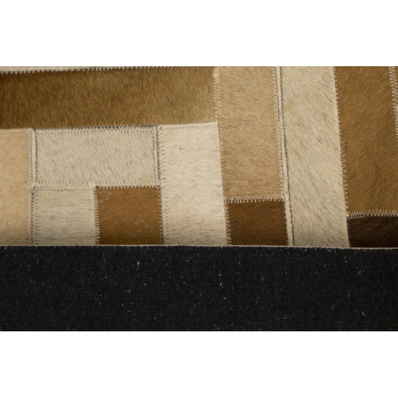 Tapis brun moderne en cuir et similicuir 5X8