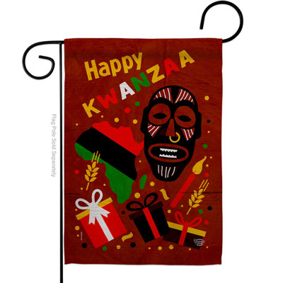 Double Sided 18.5'' H x 13'' W Polyester Kwanzaa Garden Flag