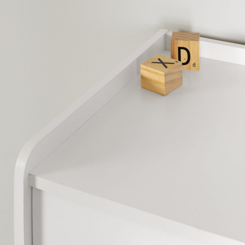 Soft Gray and White 1-Drawer Scandinavian Nightstand