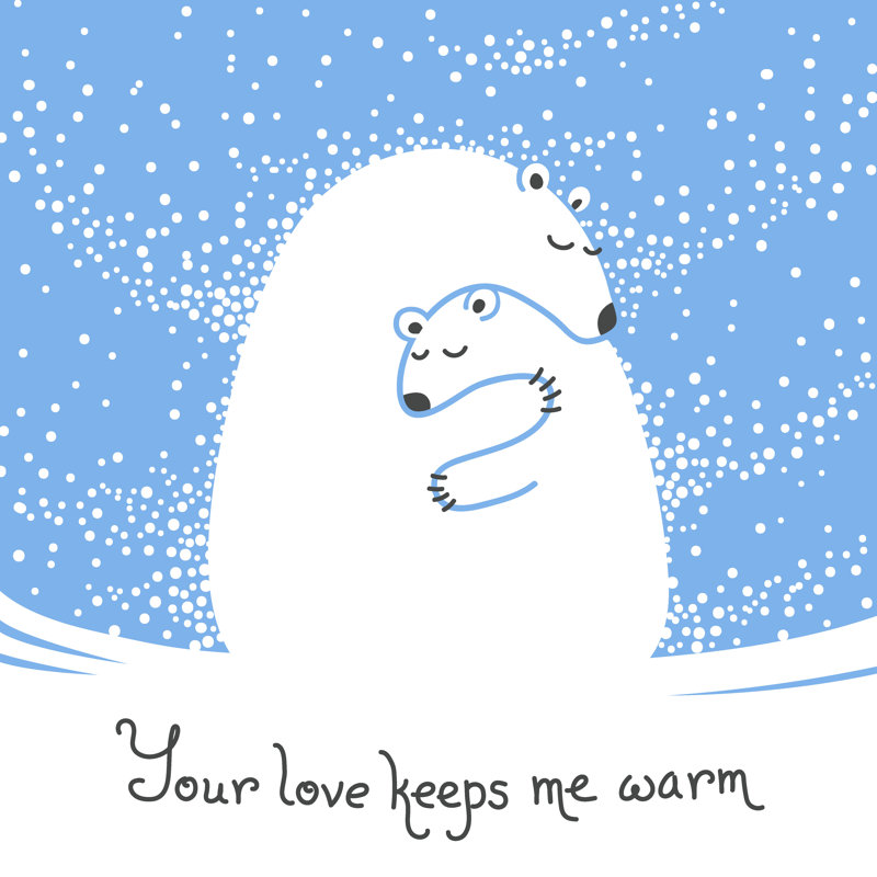 Hochstetler Mother Bear Hugging Baby by Baksiabat - Wrapped Canvas Print, 76cm H x 76cm W x 3.8cm D