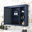 Armoire à pharmacie murale avec miroir et 6 tablettes ouvertes pour un rangement amélioré dans la salle de bain-1382762542