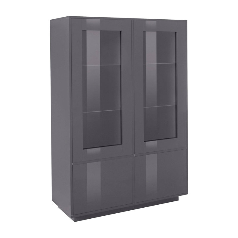 Aylssa Rectangle Accent Cabinet, Glossy Anthracite