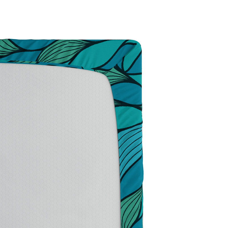 Microfiber Floral Fitted Sheet, Twin XL Fitted Sheet, Blue Floral