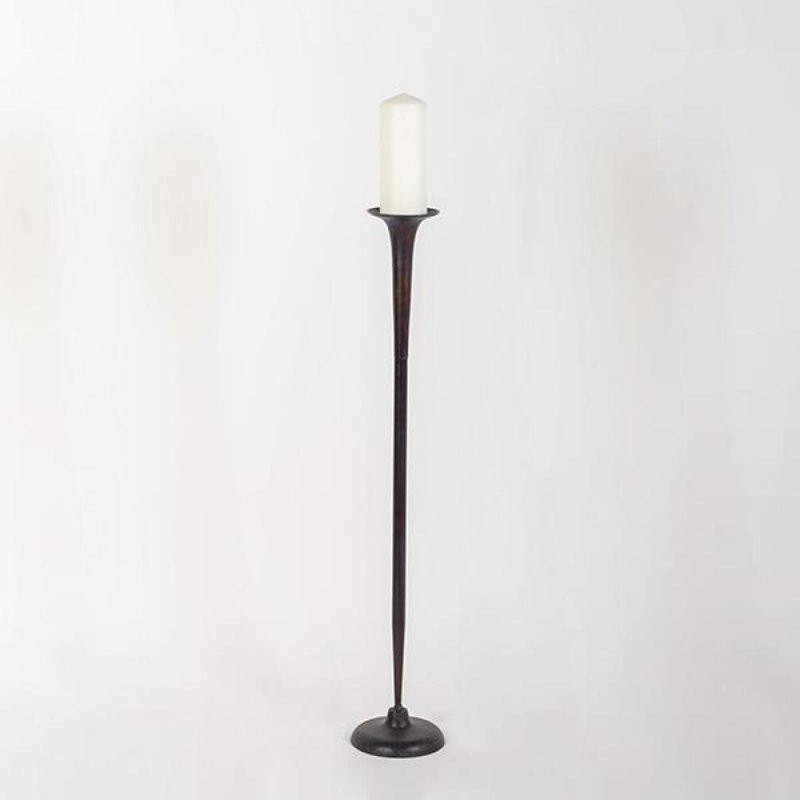 Bougeoir de table en métal, H 35,5 po x l 6,25 po x P 6,25 po