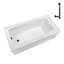 Baignoire en alcôve en acrylique blanc brillant avec drain externe 60 po x 30 po Streamline-101699311