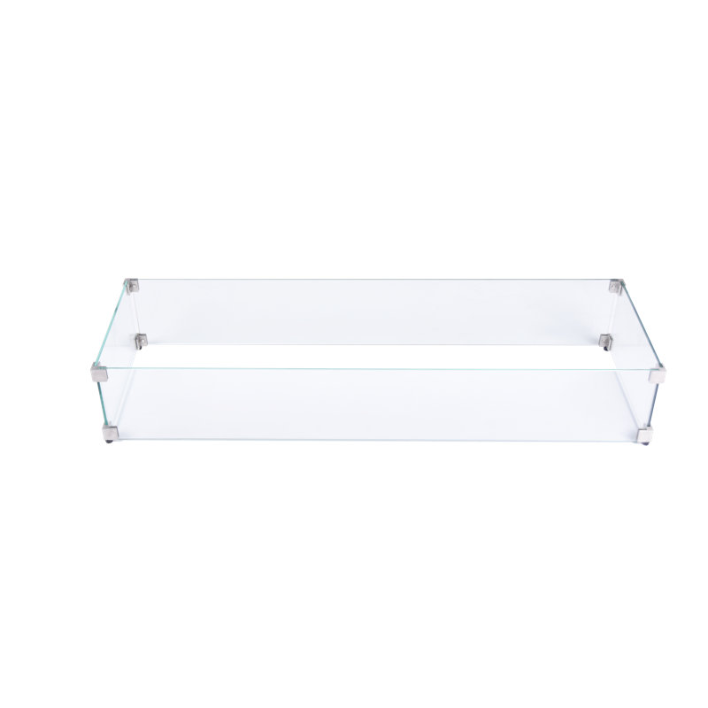 112.5cm x 35.6cm Rectangle Glass Fire Pit Accessory