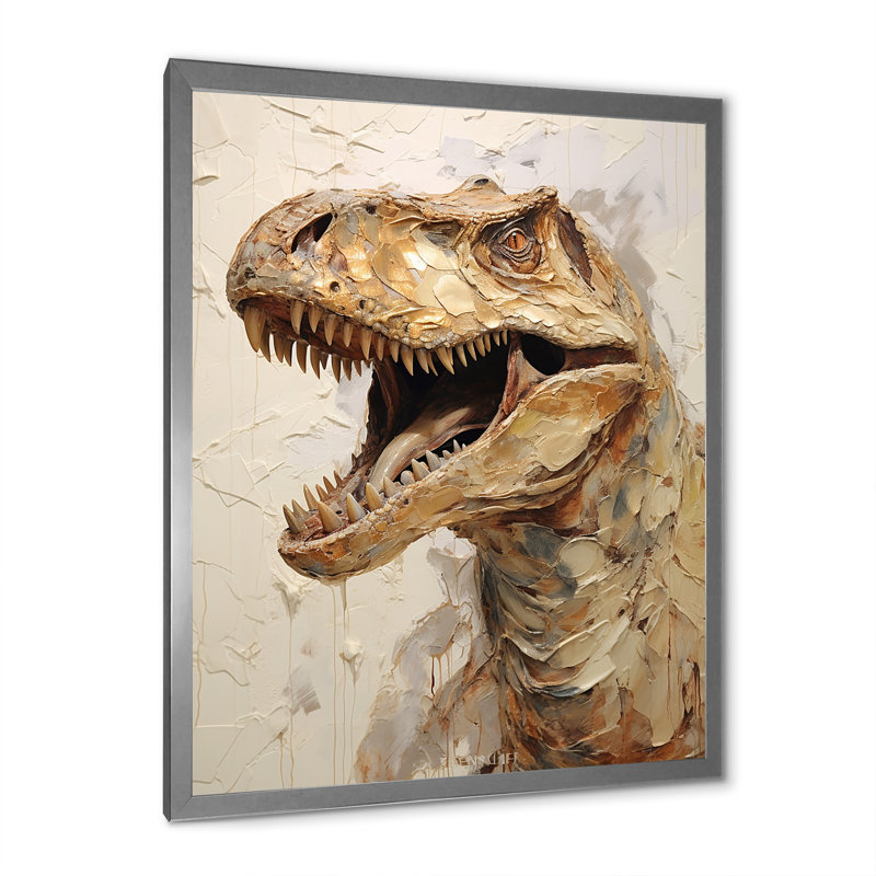 Dinosaure T Rex Supreme III, H 20 po x l 12 po x P 1 po, Cadre simple argenté