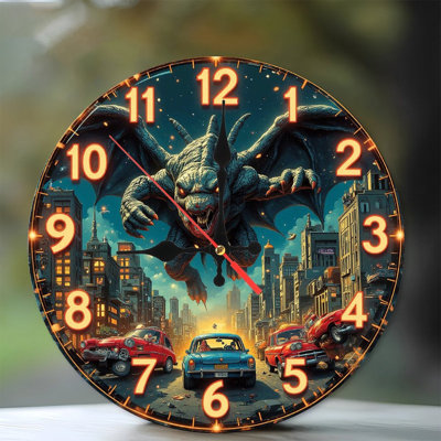 Monster Clock Cityscape Wall Art