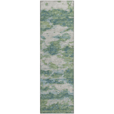 Premium Machine Washable Freixa AMF71 Green Rug