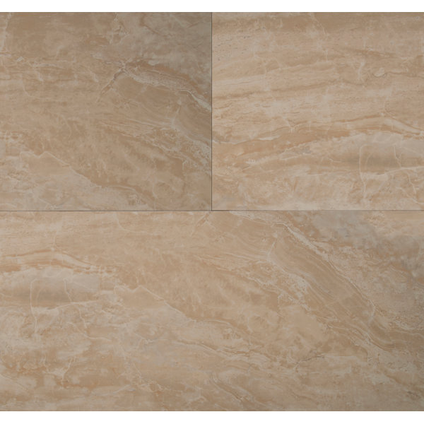 Windsor Sienna 12 in. x 24 in. Polished Porcelain Stone Look Floor and Wall Tile