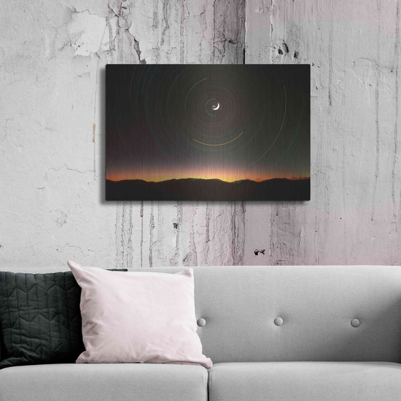 Lune et étoile du nord par Thomas Haney - photographie sans cadre, H 24 po x l 36 po x P 0,13 po