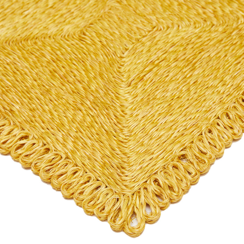 Loopy Square Place Mat, Mustard