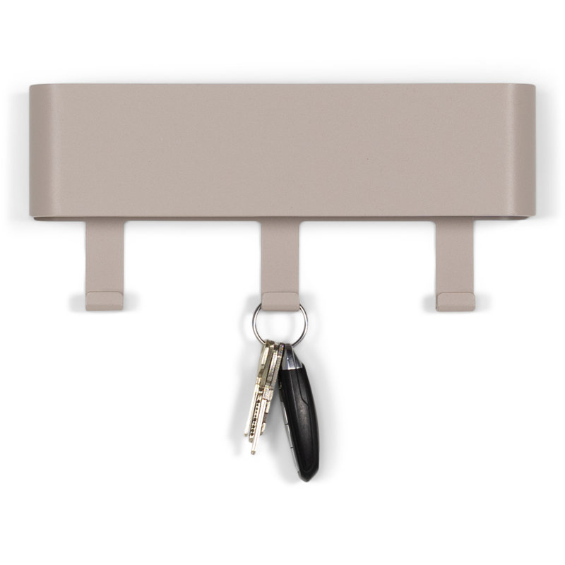 Dax Play Steel Wall 3 - Hook Wall Mounted Coat Rack, Silky Taupe