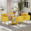 Ensemble de salle à manger rectangulaire à piédestal avec chaise tissée-919123654-919123653-919123661