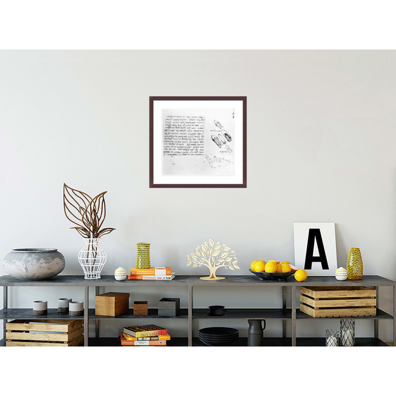 Fol. 49v from the Codex Arundel 263 1490s-1518 (pen & ink on paper) by Leonardo da Vinci -Framed Giclee Print