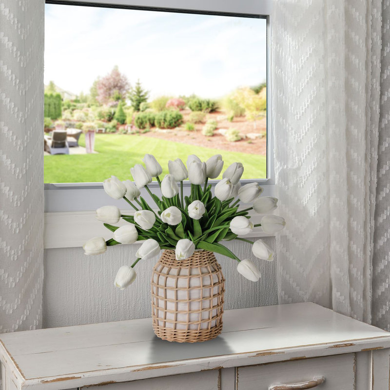 Ensemble de tulipes 13 po Eva, Blanc