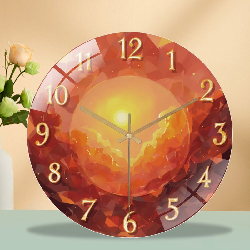 Horloge murale en verre Fiery