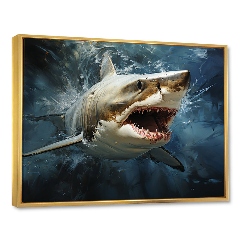 Sark Mako Momentum sur impression sur toile, H 30 po x l 40 po x P 1,5 po, Cadre flottant doré