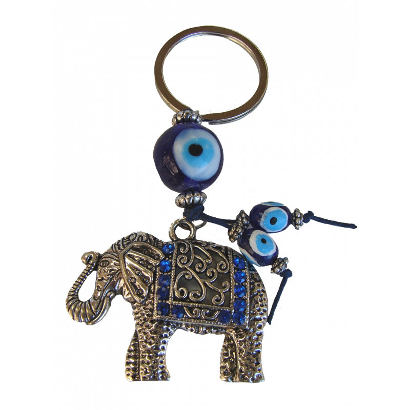 Feng Shui Import 2.63'' W Silver/Blue Key Chain