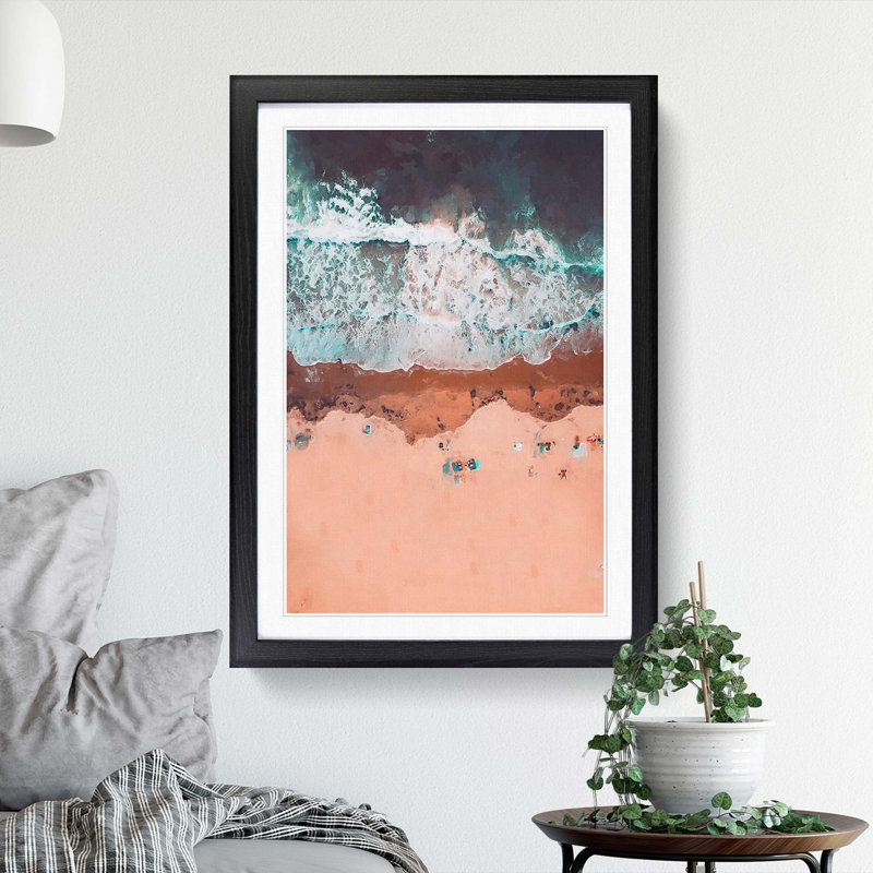 Blacks Beach in San Diego Cali in Abstract - Picture Frame Graphic Art Print, Black Framed, 48cm H x 36cm W x 2cm D