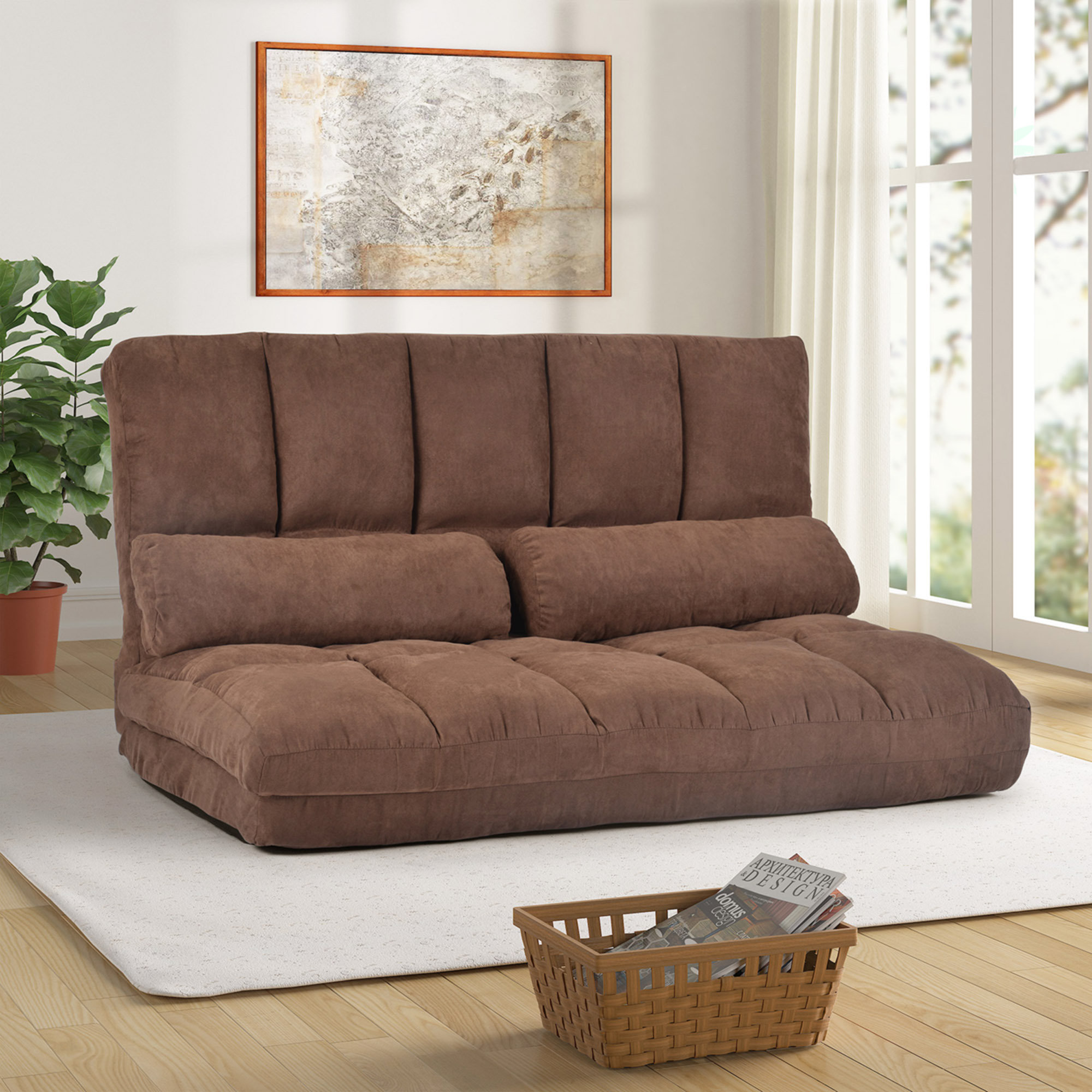 Chaise Lounge Sofa Floor with Two Pillows