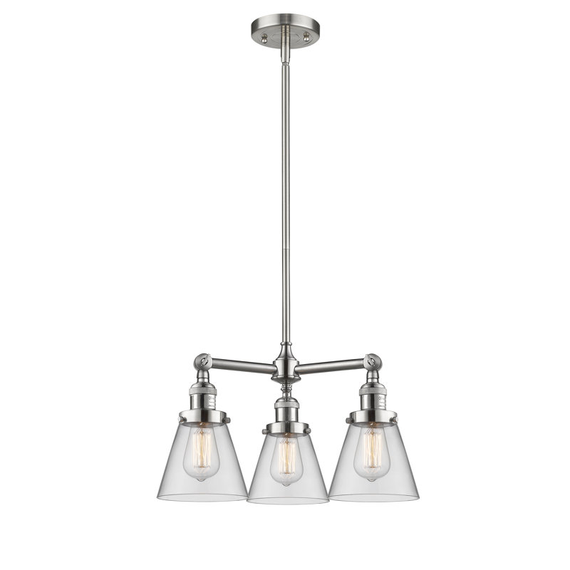 Lustre-light Malmesbury, H 11 po x l 19 po x P 19 po, Transparent, Or satiné
