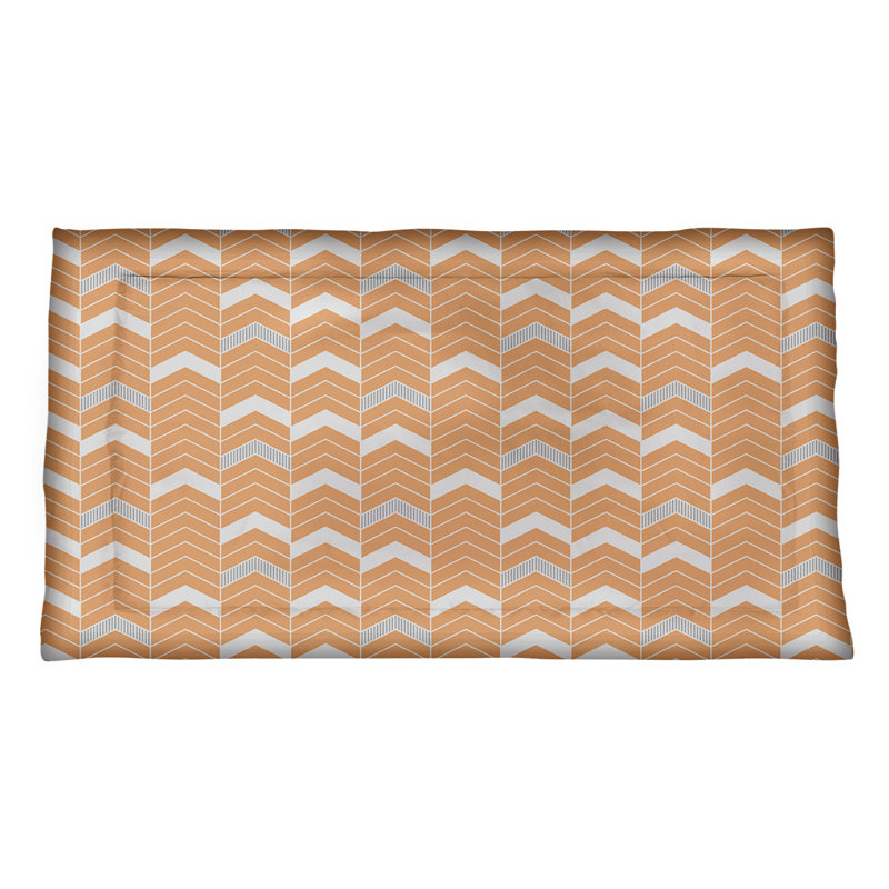 Taie décorative Rhonda, Très grand, Microfibre, Orange et gris