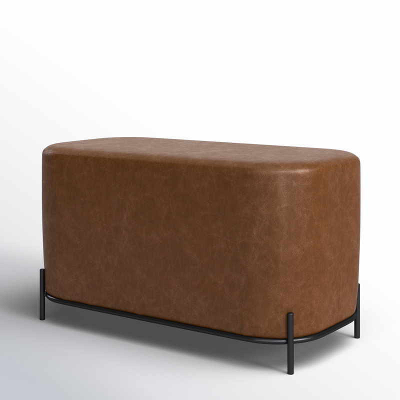 Banc rembourré en similicuir Degen, Brun vieilli