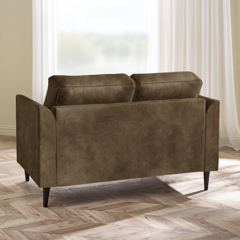 Logi Faux Leather Seater Sofa - Upholstered Modern Minimalist Boxy Style, 2