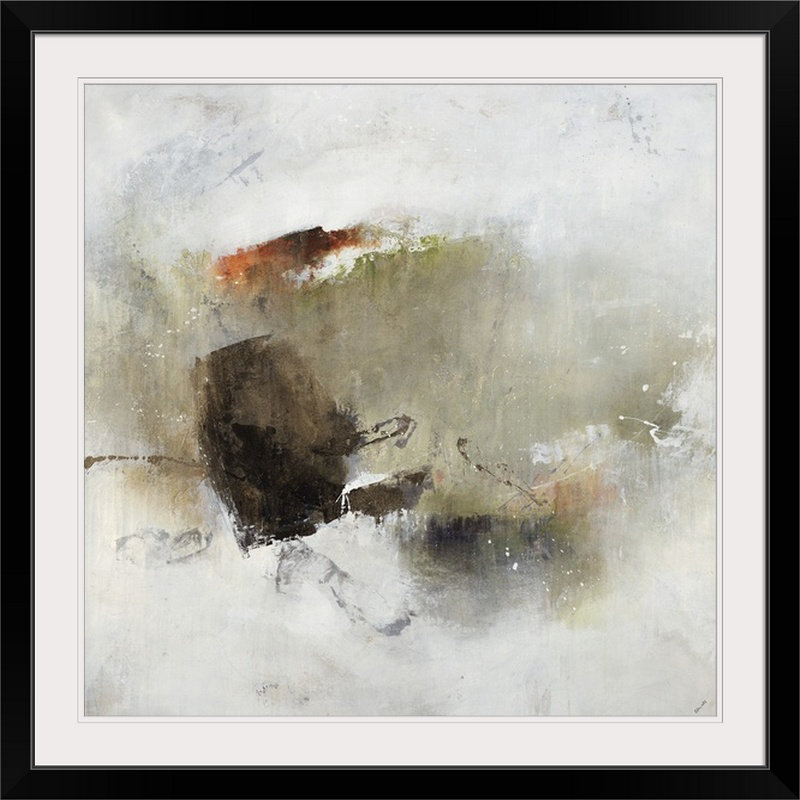 «Mindset Rust», reproduction de peinture à l'aquarelle, Cadre noir, H 20" x l 20" x P 1"