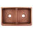 36" Vine Design Double-Bowl Copper Farmhouse Sink