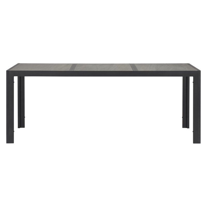 Kapila Rectangular Metal Outdoor Dining Table , 195cm cm W 90cm cm D, Grey
