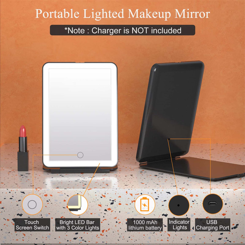 Demetrias Rectangle Mirror, Black