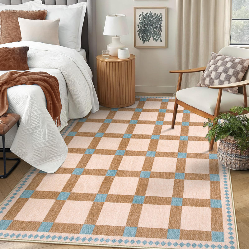 Tapis à motifs géométriques modernes et résistants aux taches Vilena, Rectangle 5 pi x 7 pi