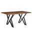 Table de salle à manger d'intérieur avec pieds en métal, noyer