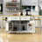 48Inch Large Kitchen Island With 2 Bar Stools, Power Outlet, Door Internal Storage Rack, Kitchen Storage Cart On 5 Wheels With Drop Leaf, 5 Open Side Racks, 2 Drawers,For Kitchen,Dining Room-612775957