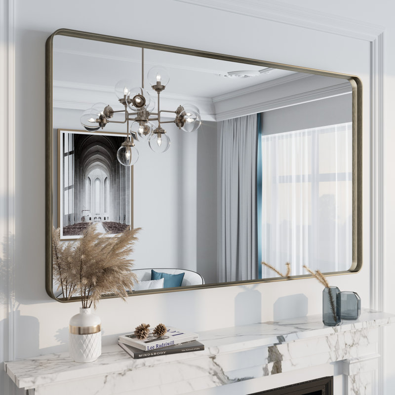 Miroir mural Aevar, 48 po x 30 po, Bronze brossé